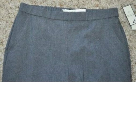 Womens Dress Pants 6T Tall Gray Elastic Waist Straight Flat Front Dana Buchman - Picture 4 of 4